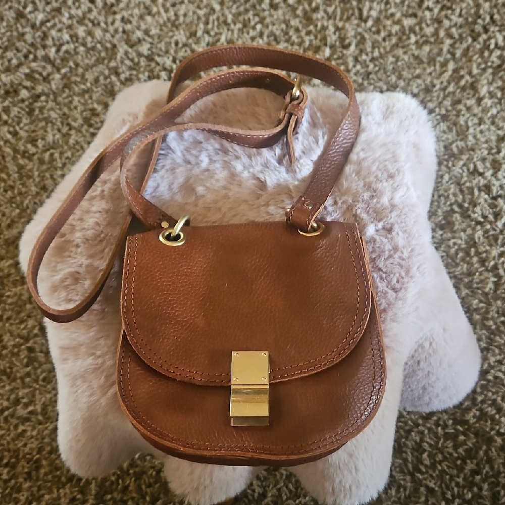 Vintage Abercrombie Fitch Small Brown Leather Crossbody Bag